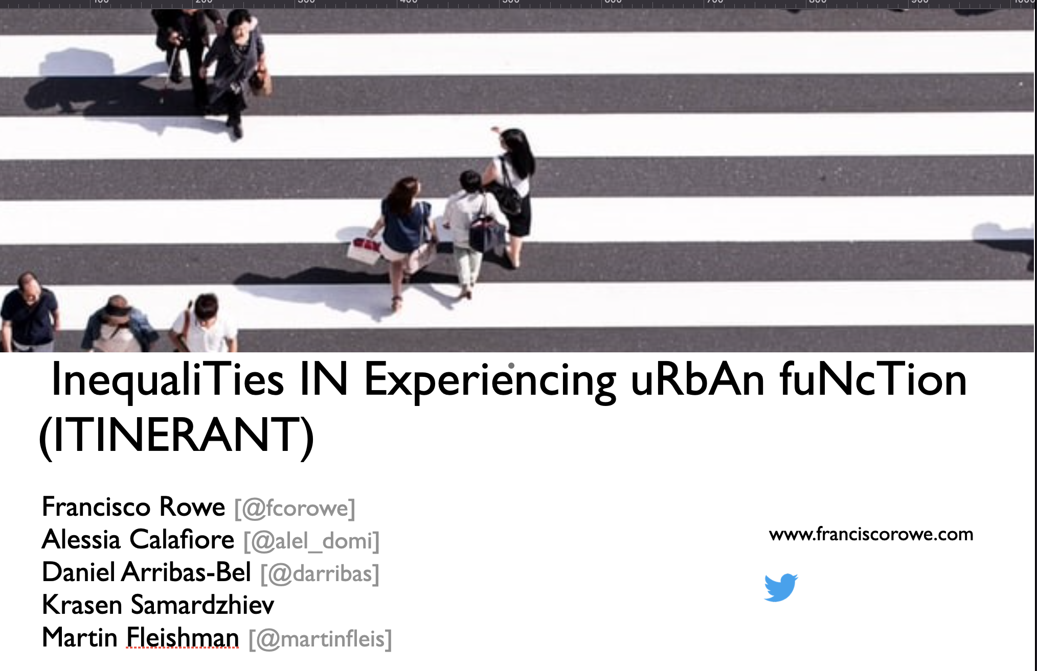 Talk image: InequaliTies IN Experiencing uRbAn fuNcTion (ITINERANT)