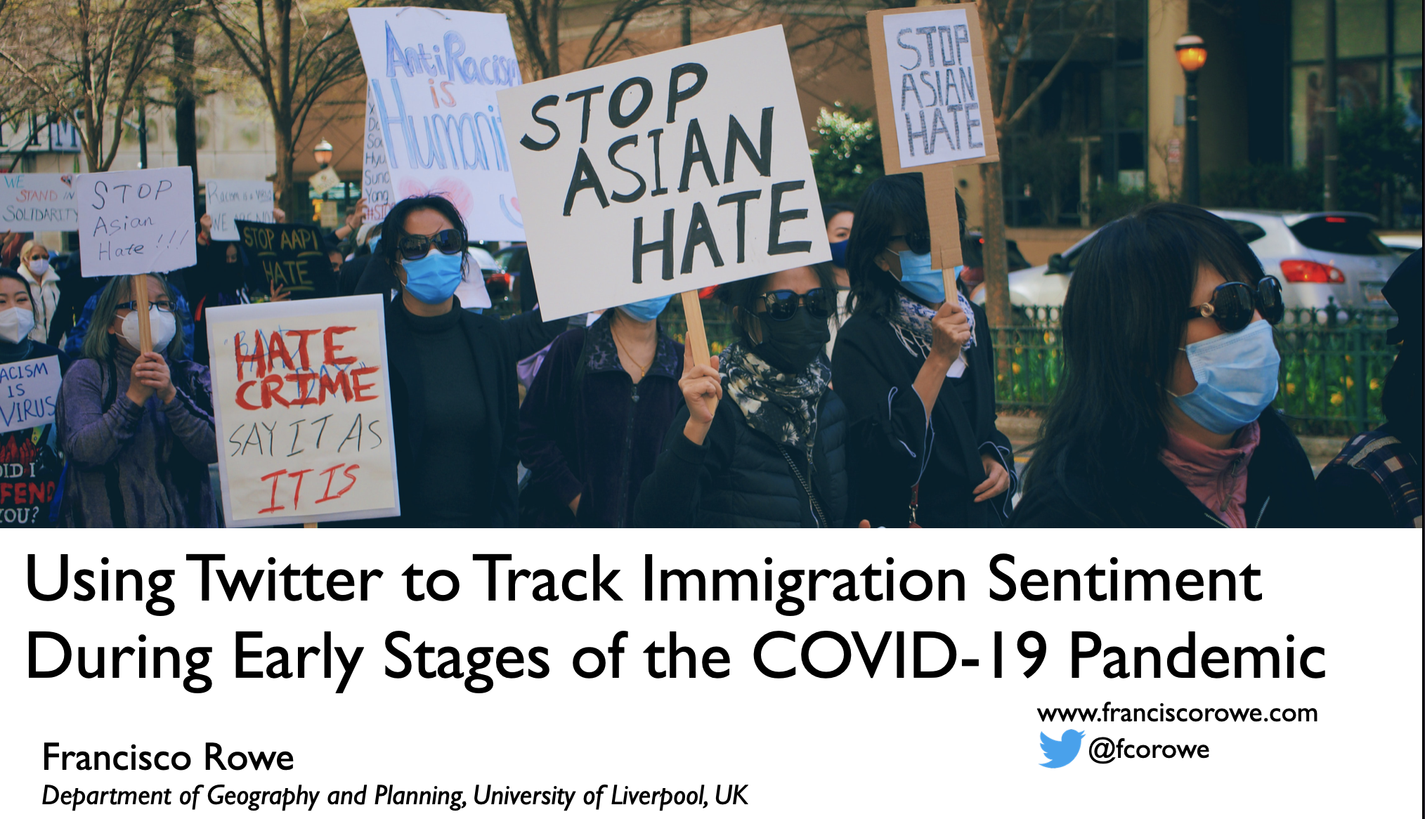 Talk image: Using Twitter to Track Immigration Sentiment During Early Stages of the COVID-19 Pandemic