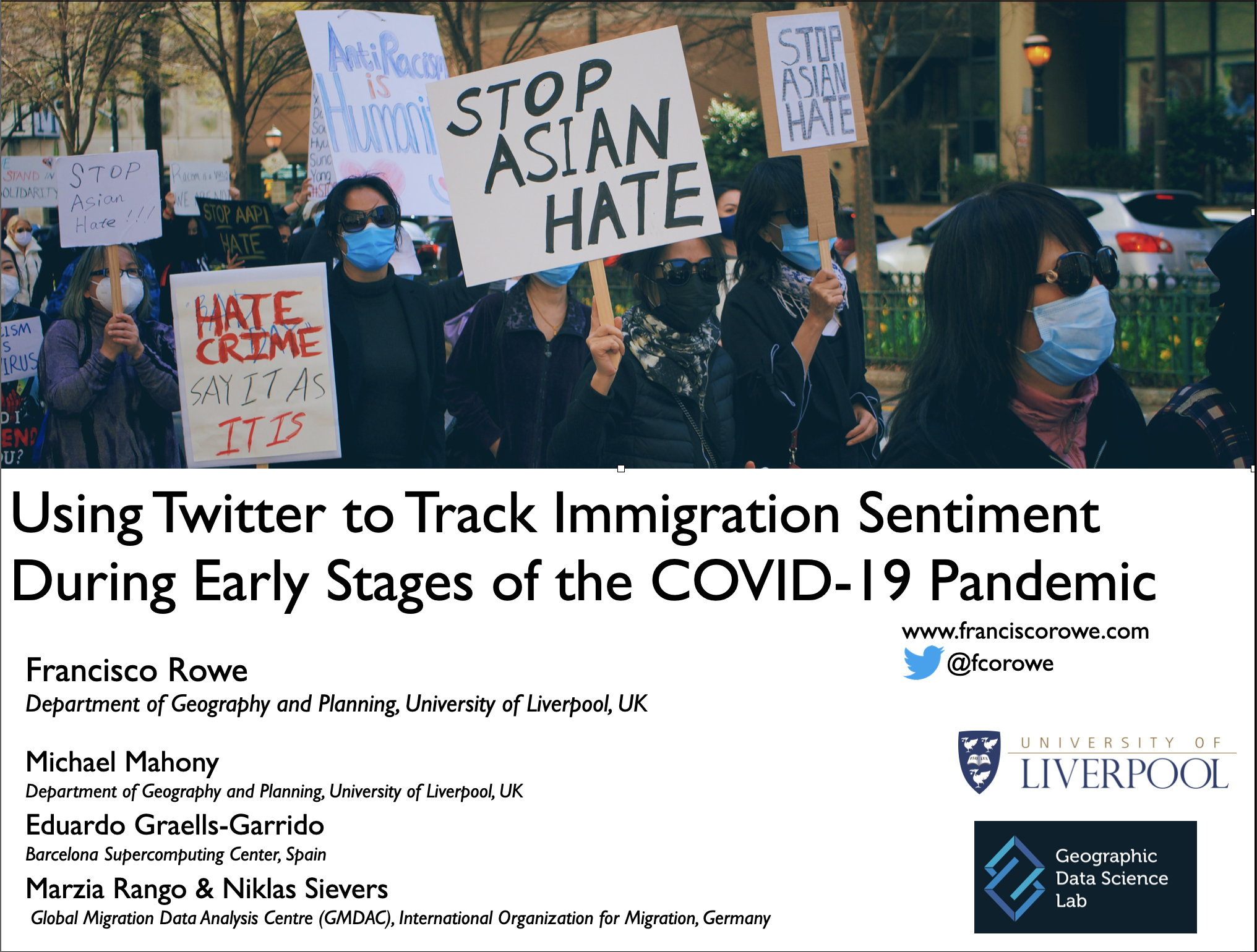 Talk image: Using Twitter to Track Immigration Sentiment During Early Stages of the COVID-19 Pandemic