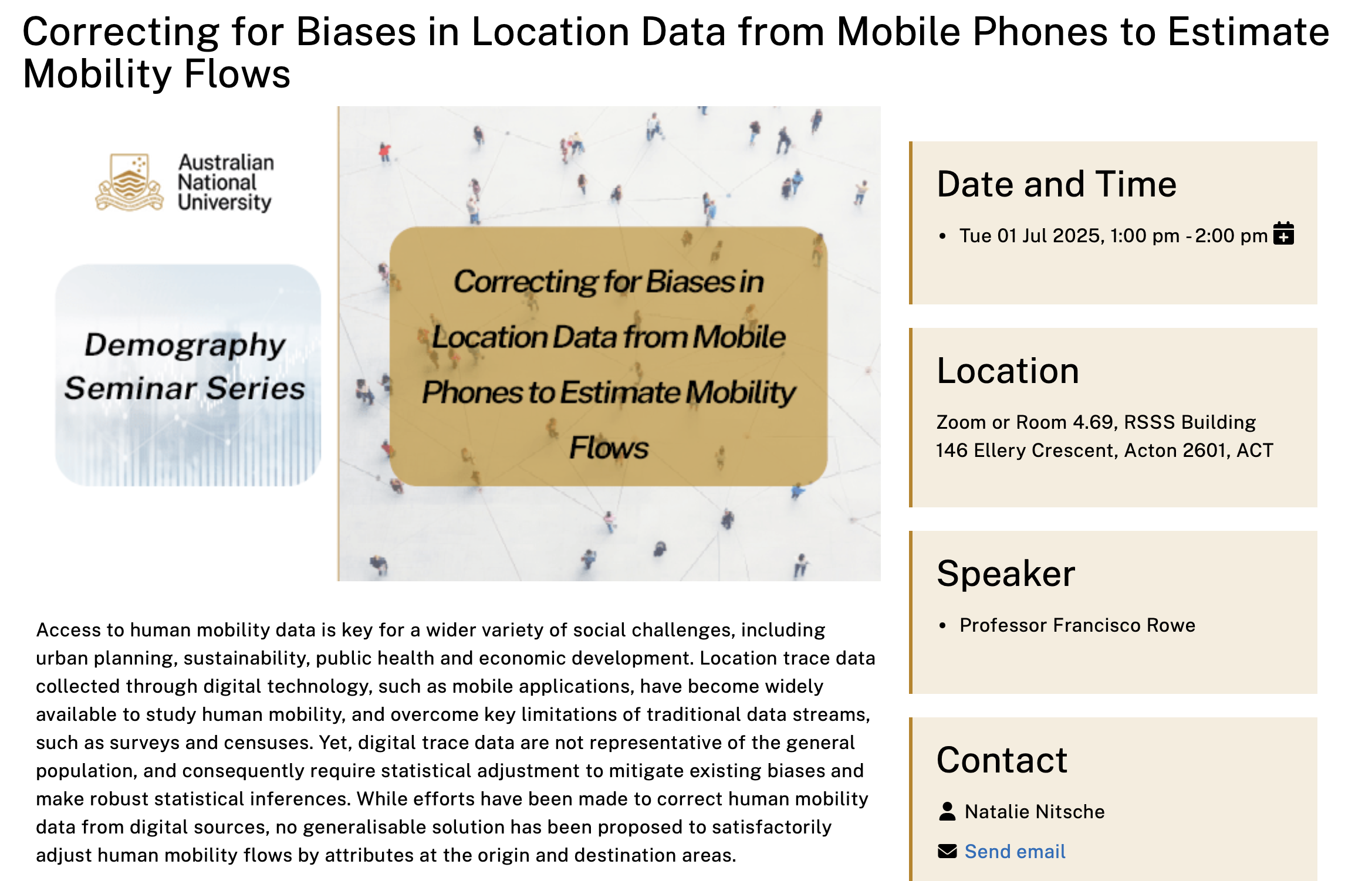 Talk image: Correcting for Biases in Location Data from Mobile Phones to Estimate Mobility Flows
