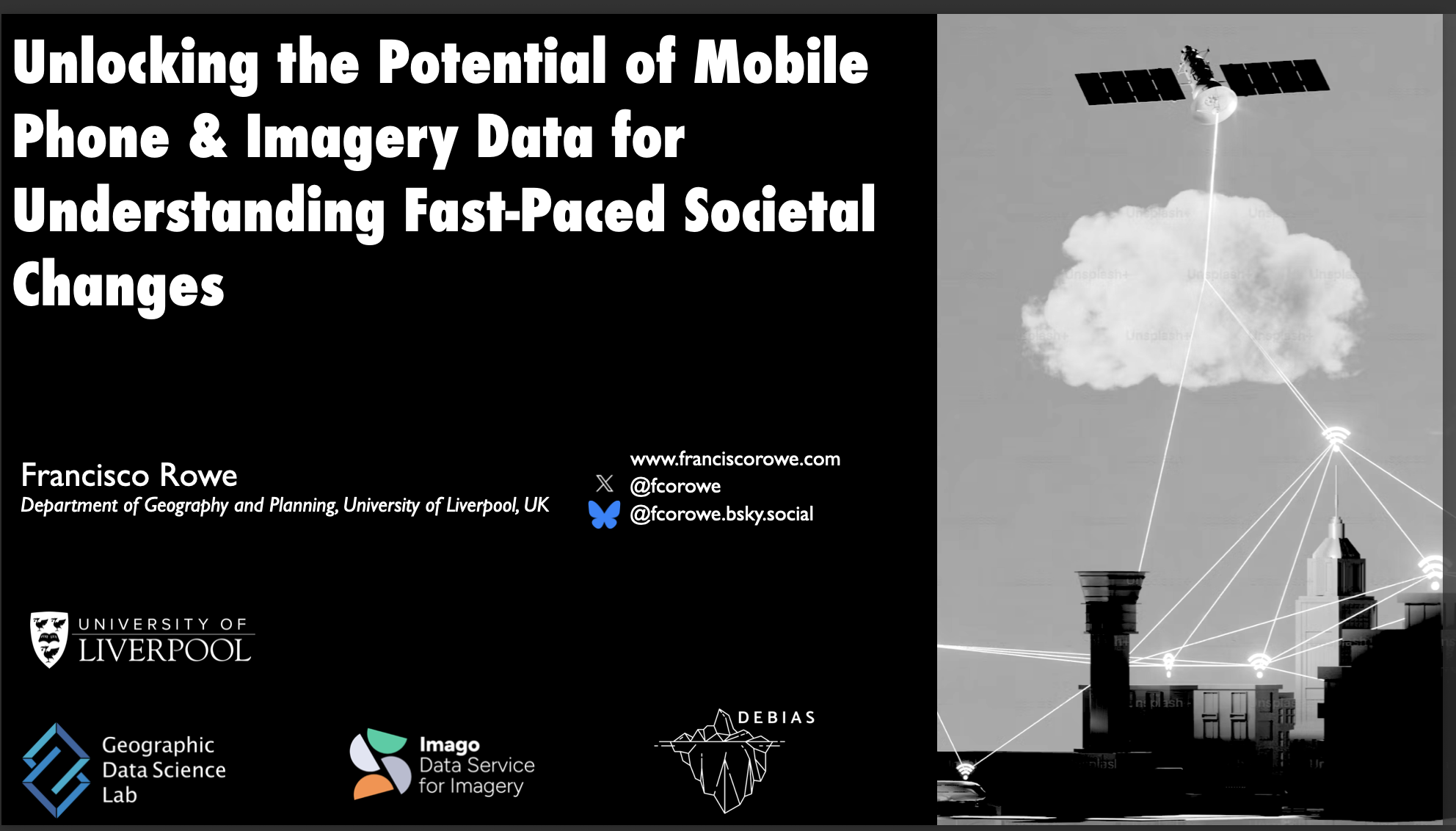 Talk image: Unlocking the Potential of Mobile Phone and Satellite Imagery for Understanding Fast-Paced Societal Changes